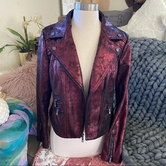 BCBGMaxAzria Foil Moto Jacket